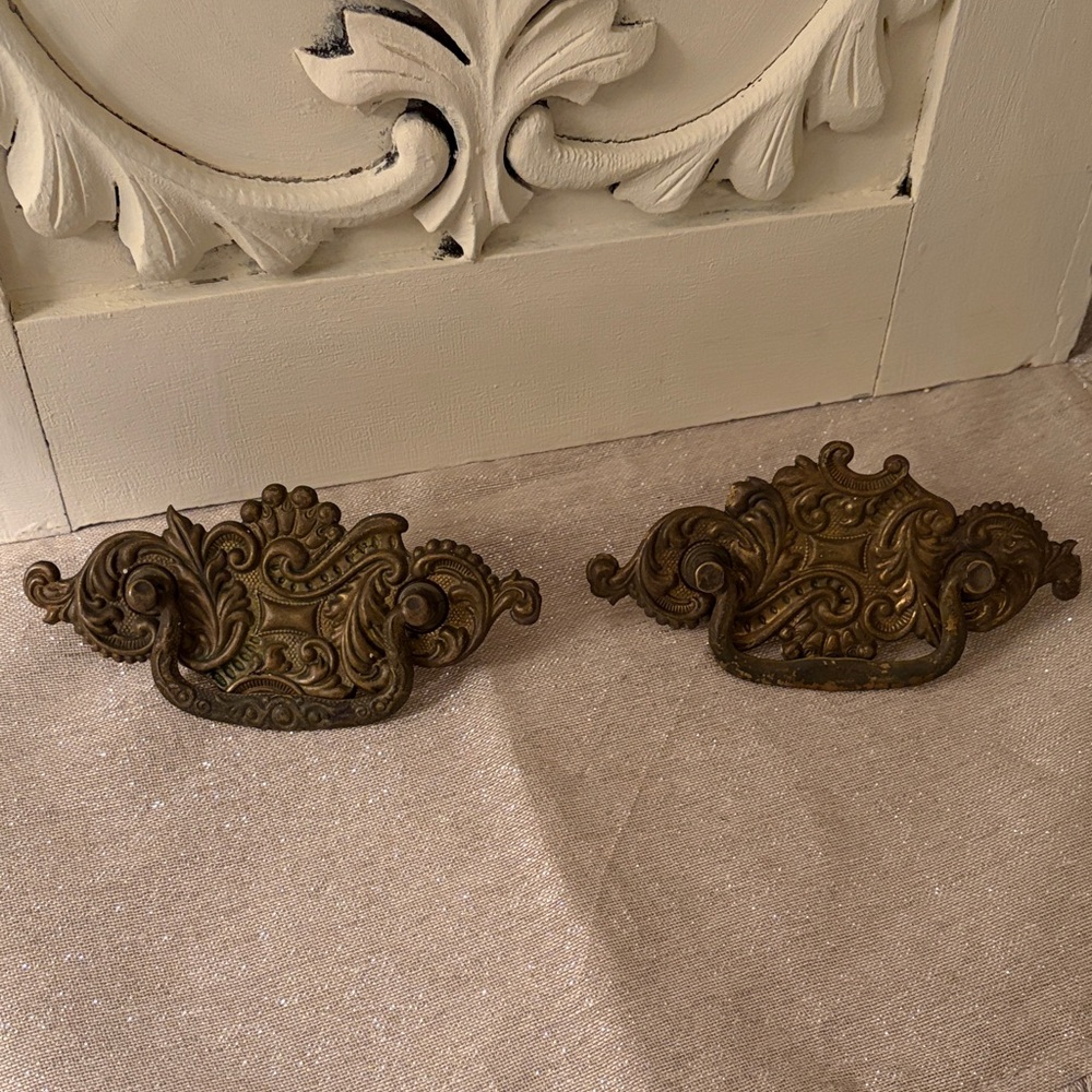 Vintage Brass Drawer Pulls Set